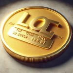 Gold coin with the inscription 'LoL Coin Price', illustrating the conceptual cryptocurrency for League of Legends and its price details.